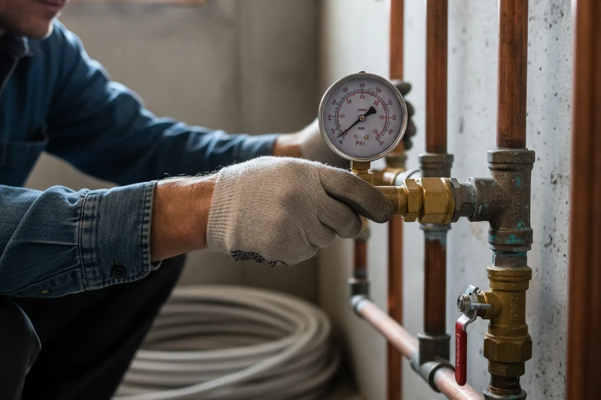 Pressure testing a repaired line during Water Line Repair in Lone Jack